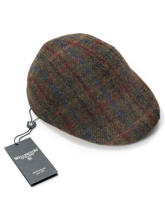 Harris Tweed Pet 650 Groen met rood/blauwe overruit - Afbeelding 2