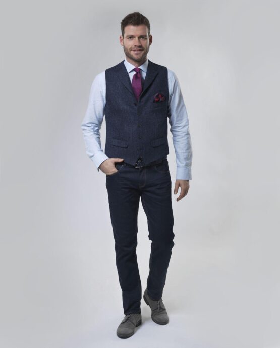 Harris Tweed Vestje met revers 610 - Afbeelding 2