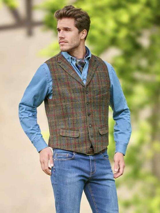 Harris Tweed Vestje met revers 650 - Afbeelding 2