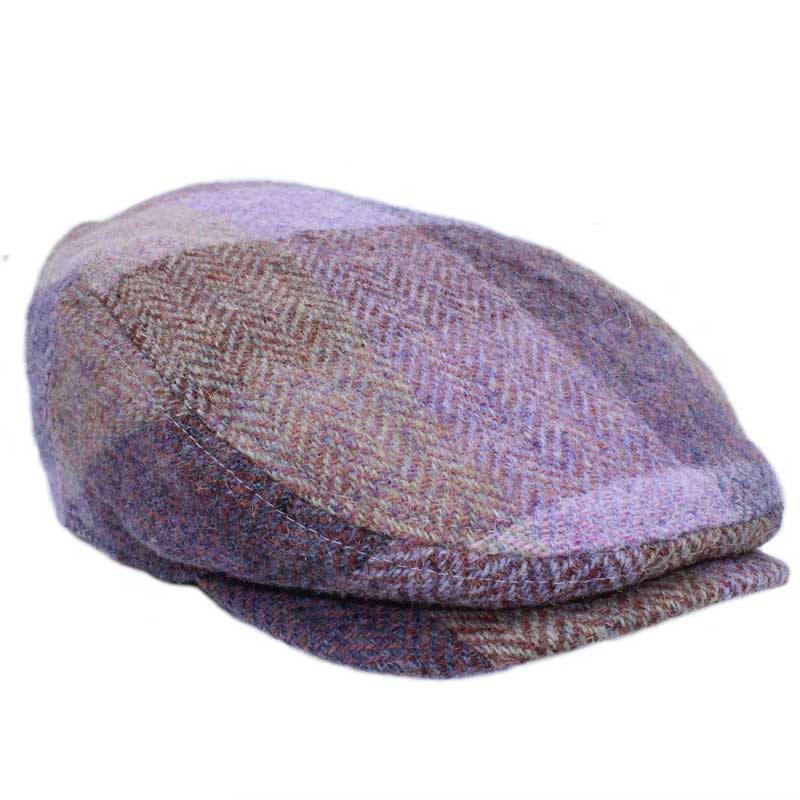 Harris_tweed_Ladies_cap_Lilac_Patchwork