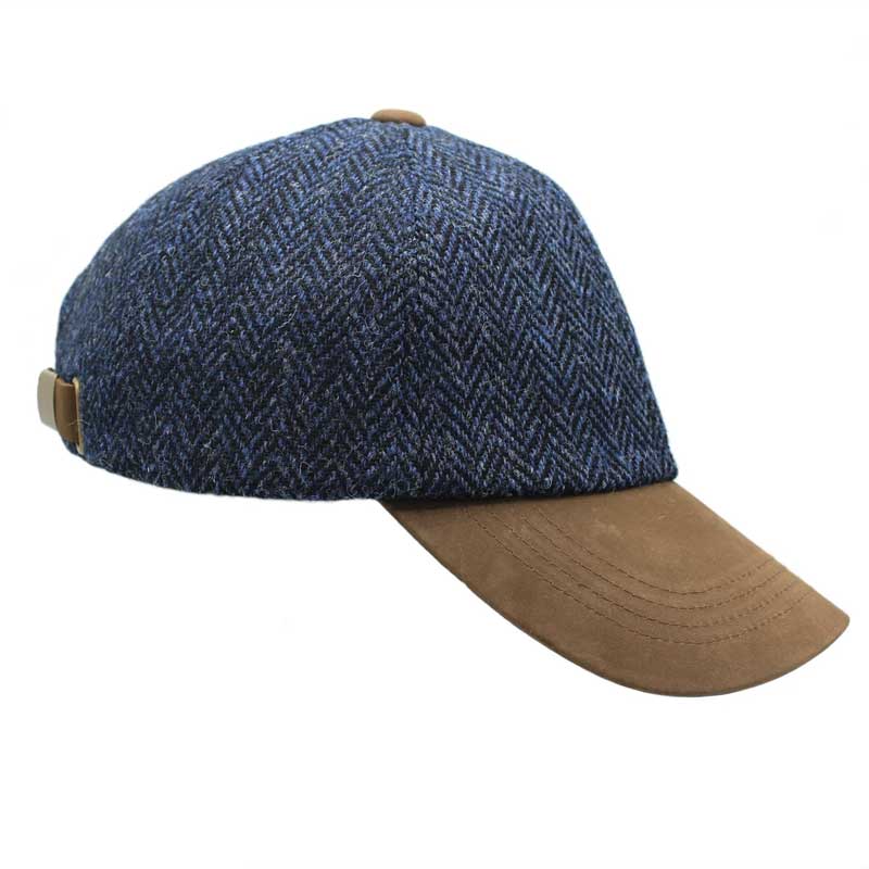 Harris_Tweed_Cap__Blue_Black_Herringbone