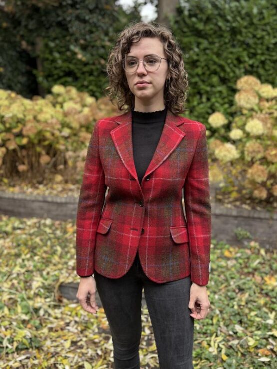 Harris Tweed Dames Jas Claire Red Check