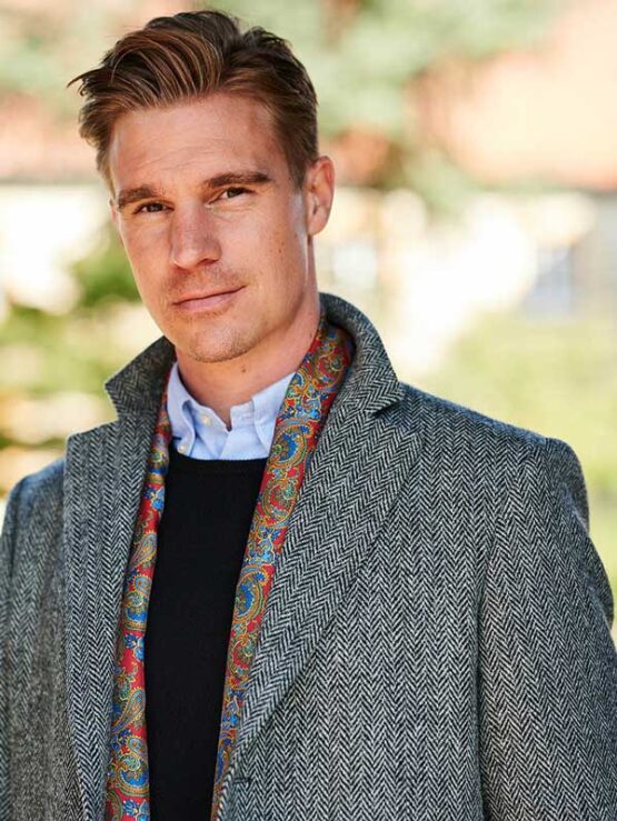 Harris Tweed Overjas, Grey herringbone - Afbeelding 2