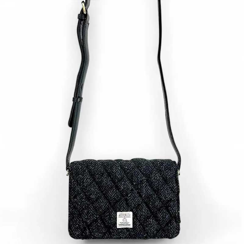 Harris Tweed Quilt Shoulder Bag In Charcoal - Afbeelding 6