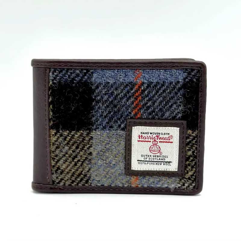 Harris_Tweed_Bifold_Coin_Wallet_In_Blue_Brown_Check