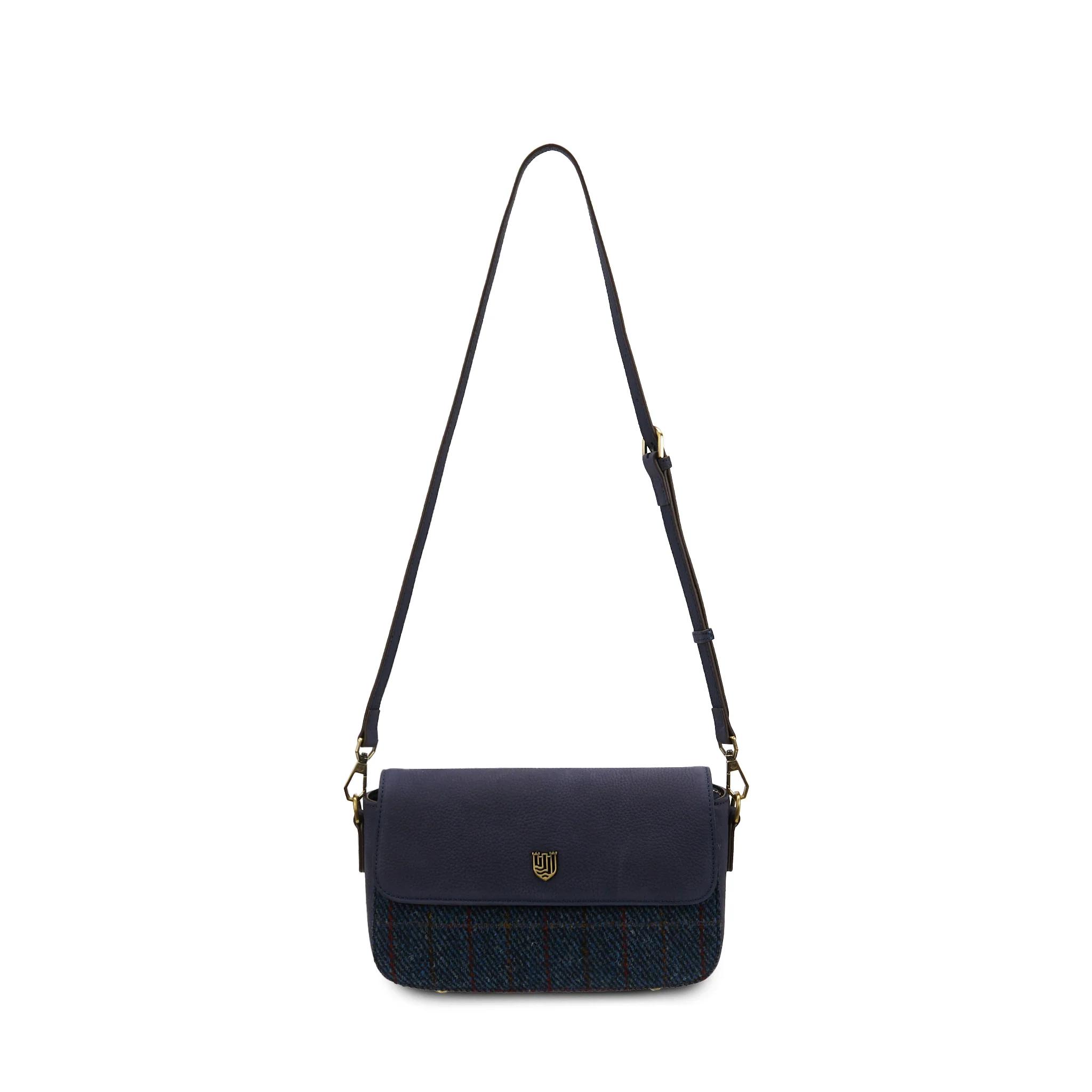 Harris Tweed Clutch, The Caithness, Islander, Navy Over-Check - Afbeelding 3