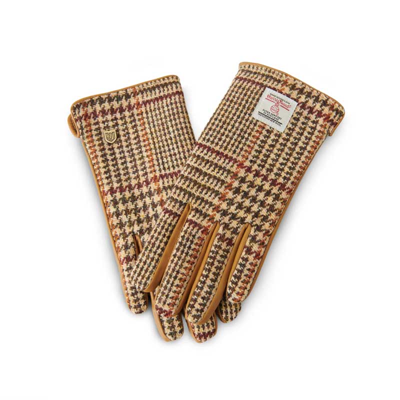 Ladies_Harris_Tweed_Gloves_Beige_Dogtooth