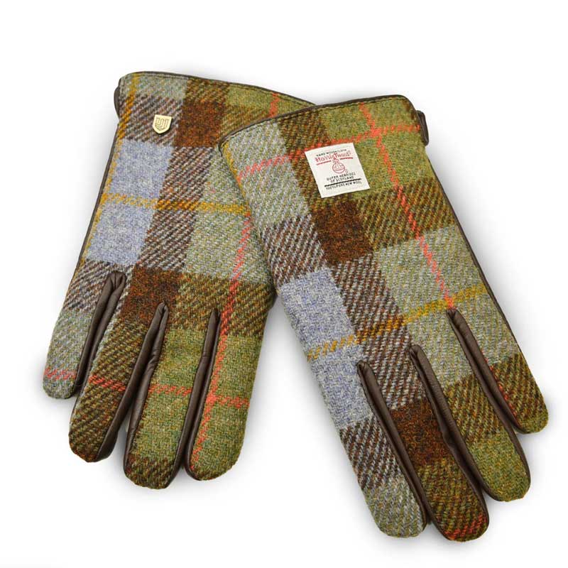 Men_s_Harris_Tweed_Gloves_In_Chestnut_Blue_Tartan