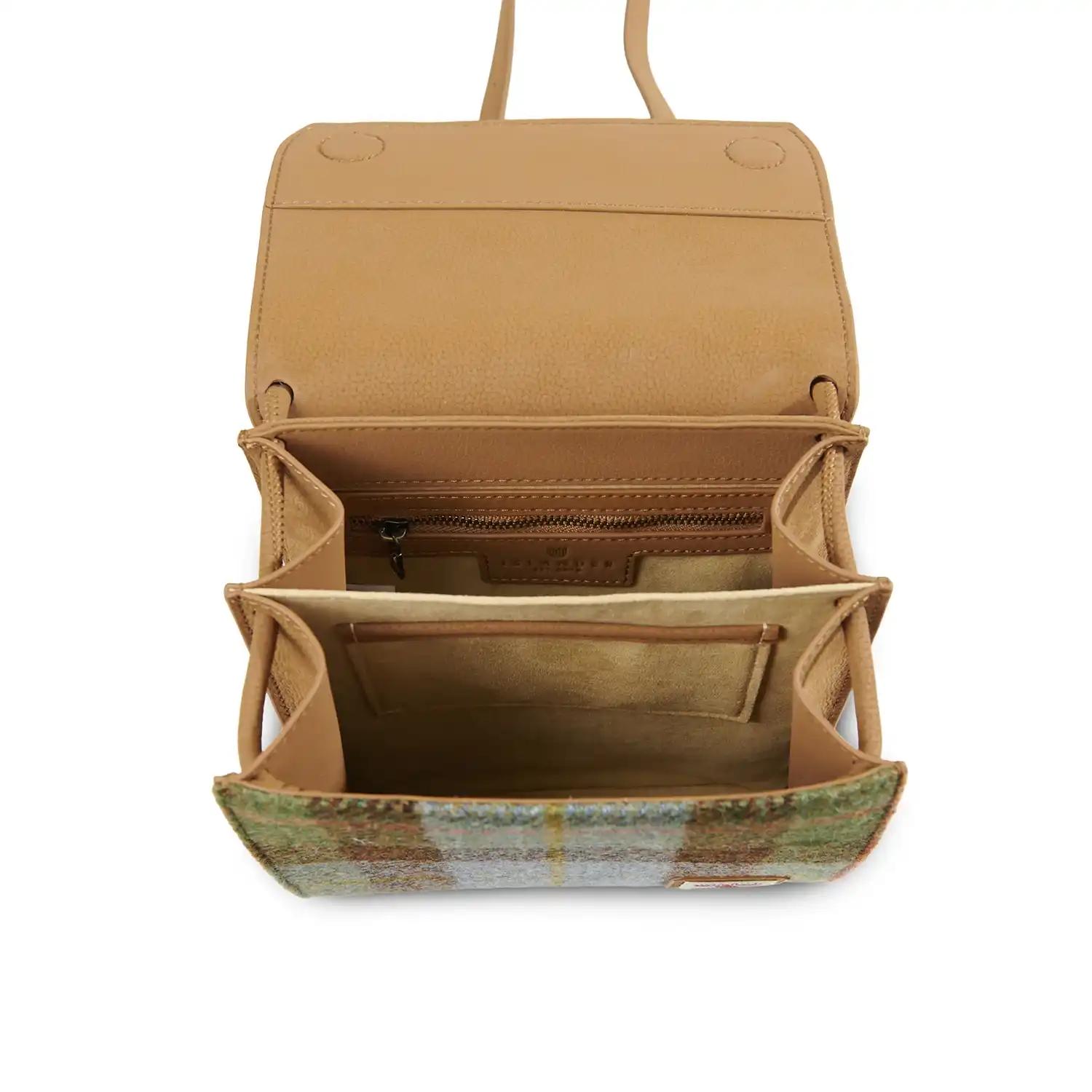 Harris Tweed Clutch, The Eilidh, Islander, Chestnut-Blue Tartan - Afbeelding 4