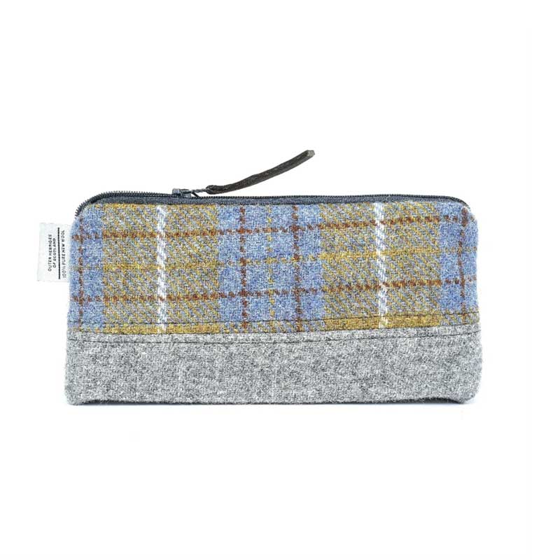 Harris Tweed Highland Range Cosmetic Bag Mustard Plaid - Afbeelding 3
