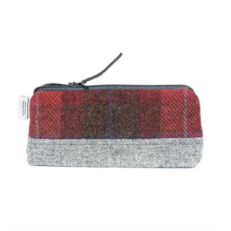 Harris Tweed Highland Range Cosmetic Bag Red Plaid - Afbeelding 3