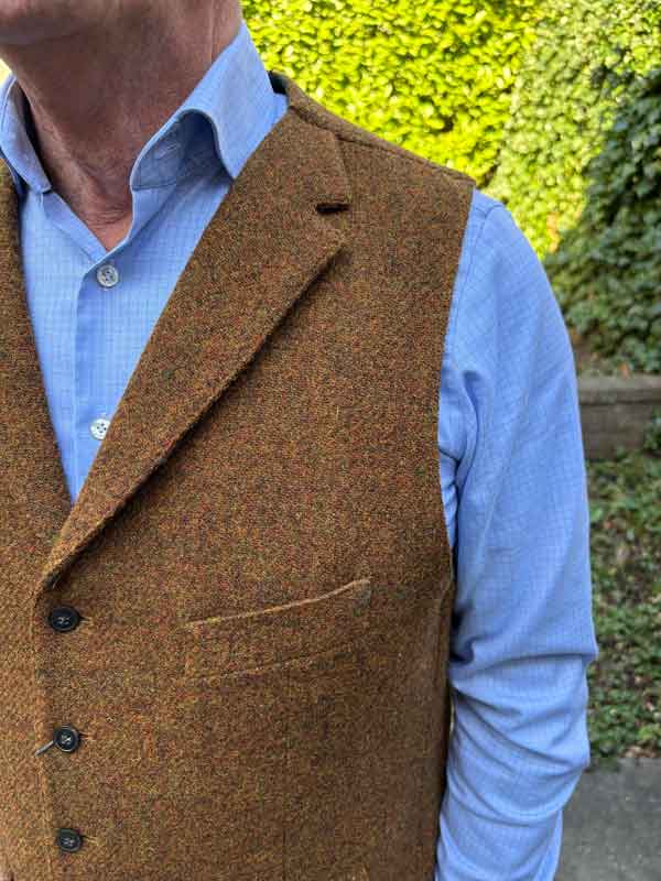 Harris Tweed Vestje Wales Met Revers In Multicolor Rust - Afbeelding 3